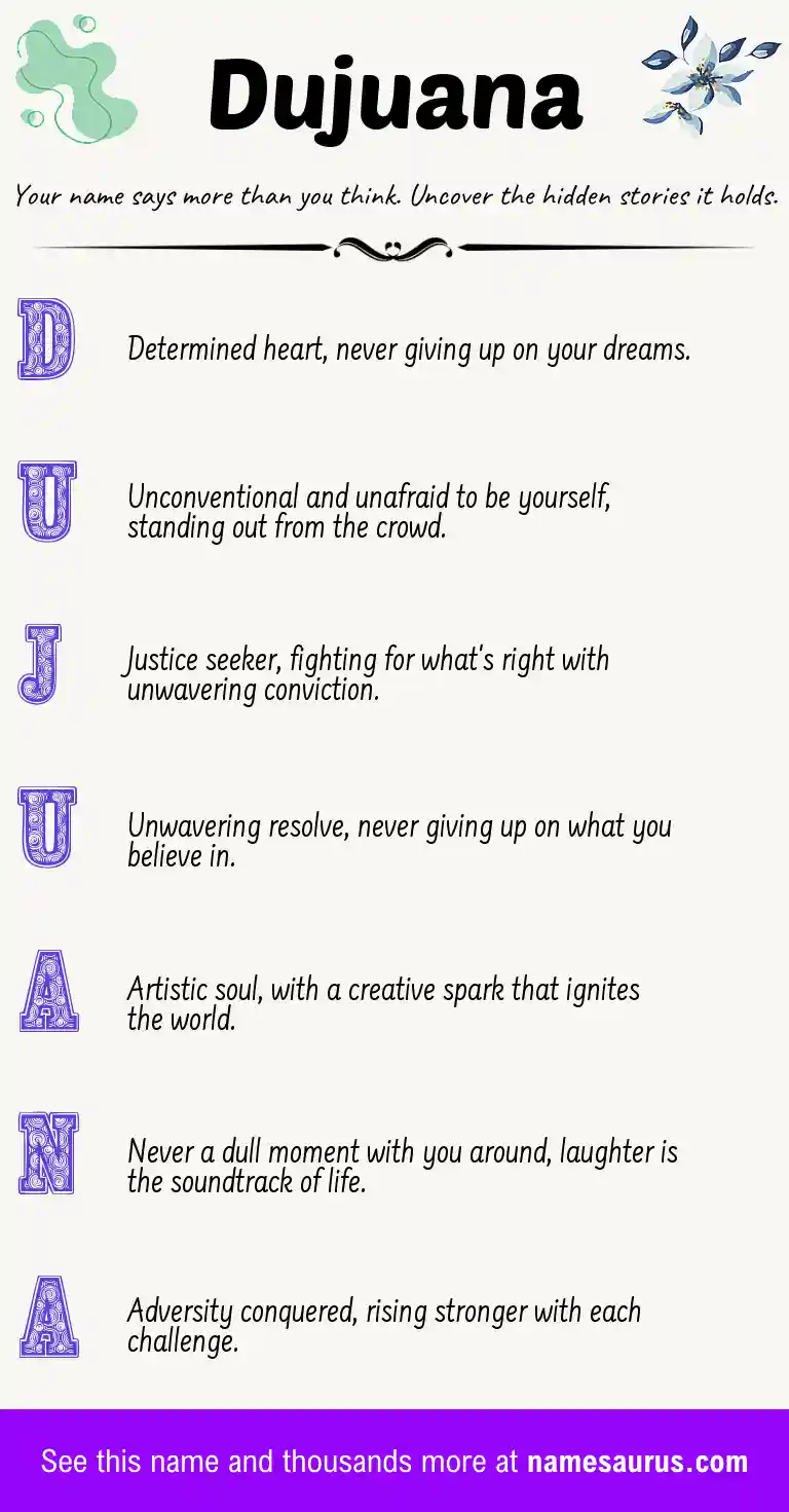 Acrostic poem about Dujuana.
