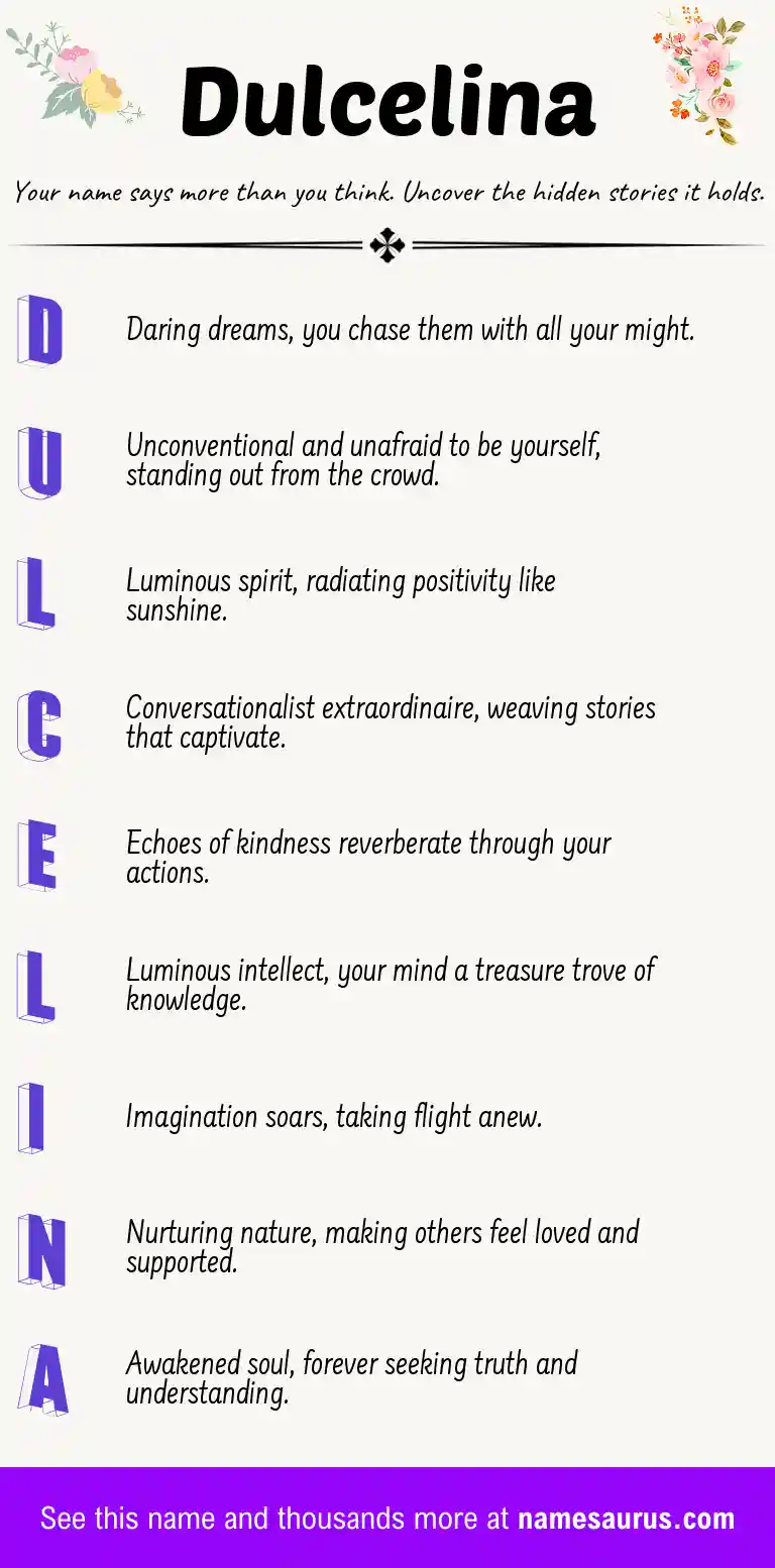 Acrostic poem about Dulcelina.