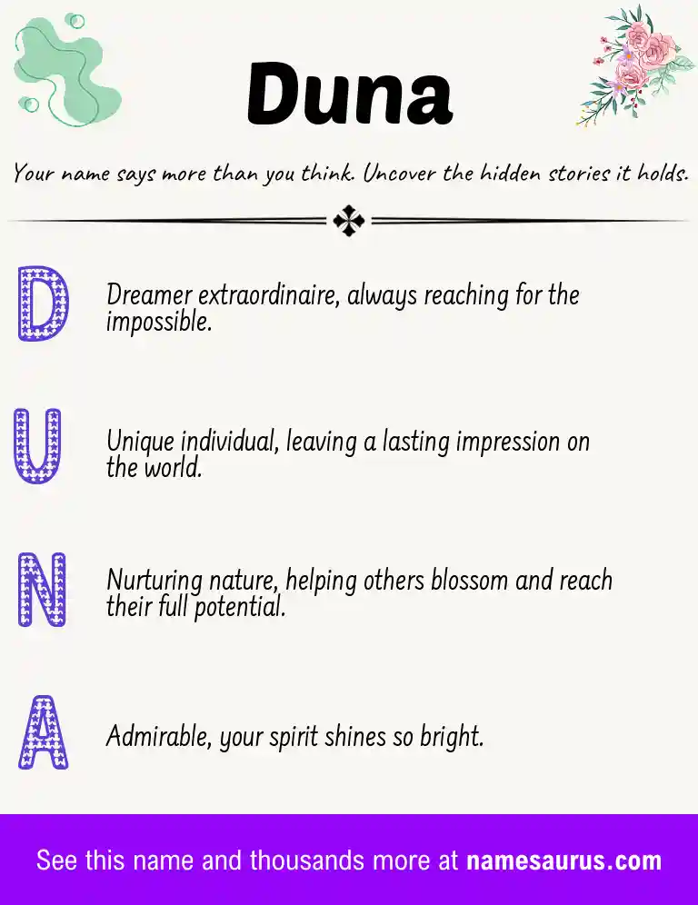 Acrostic poem about Duna.