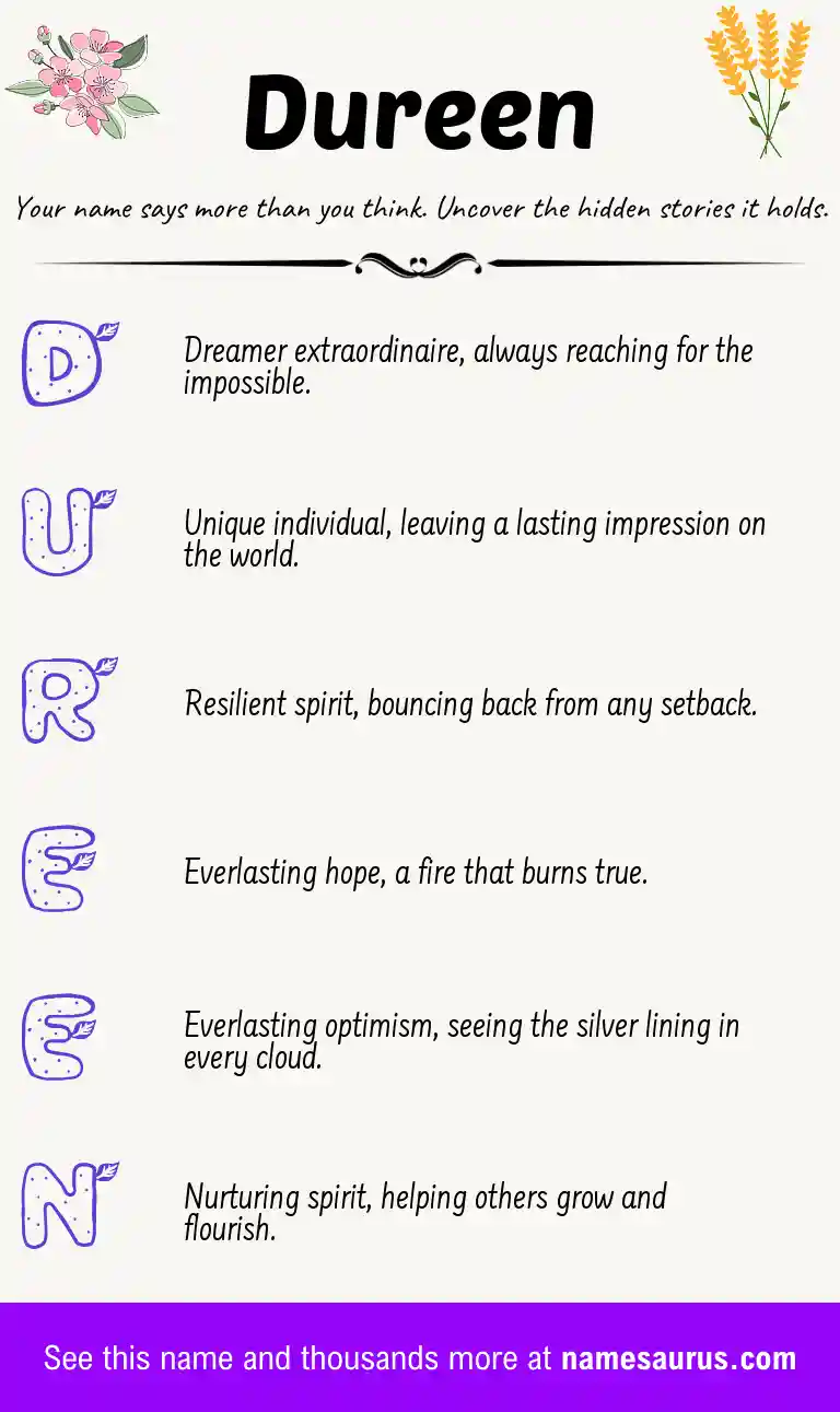 Acrostic poem about Dureen.