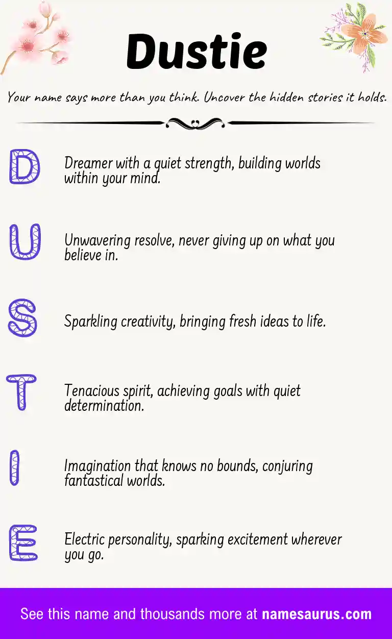 Acrostic poem about Dustie.