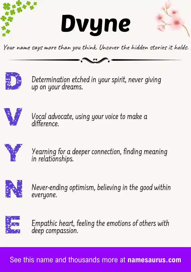 Acrostic poem about Dvyne.