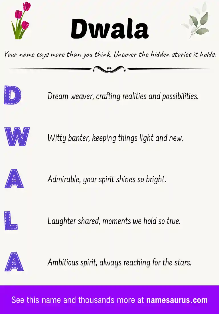 Acrostic poem about Dwala.