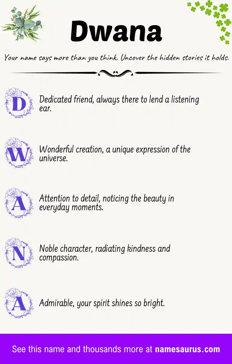 Acrostic poem about Dwana.