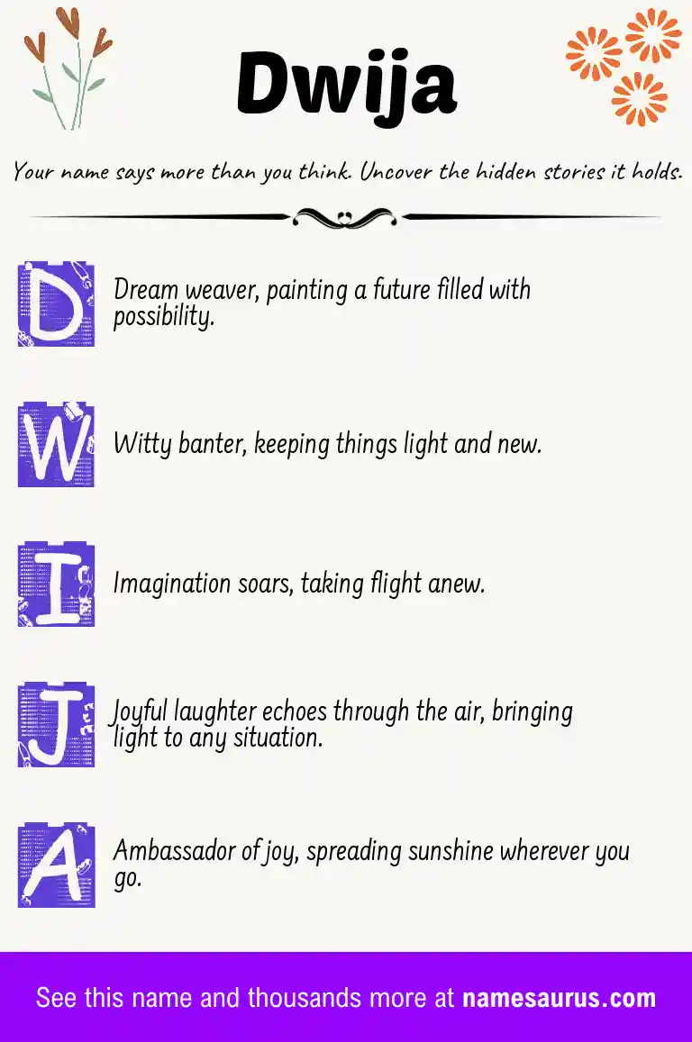 Acrostic poem about Dwija.