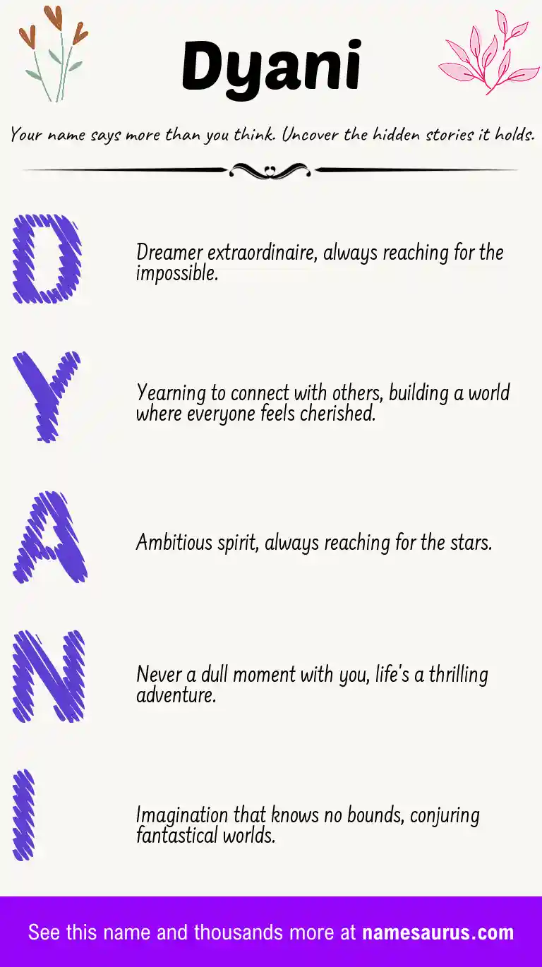 Acrostic poem about Dyani.