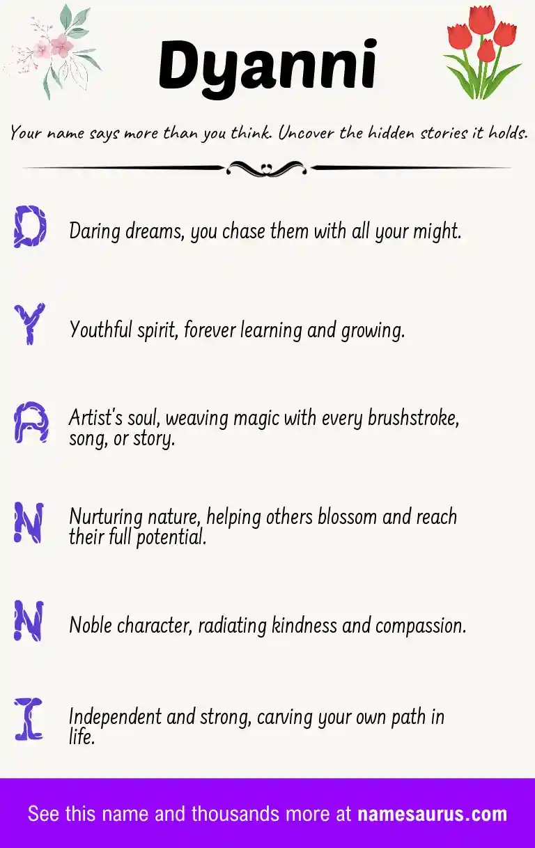 Acrostic poem about Dyanni.