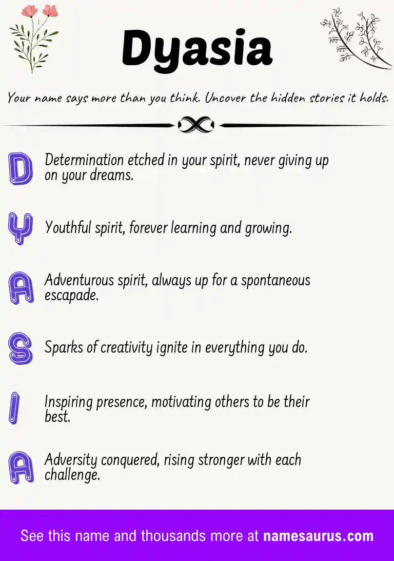 Acrostic poem about Dyasia.