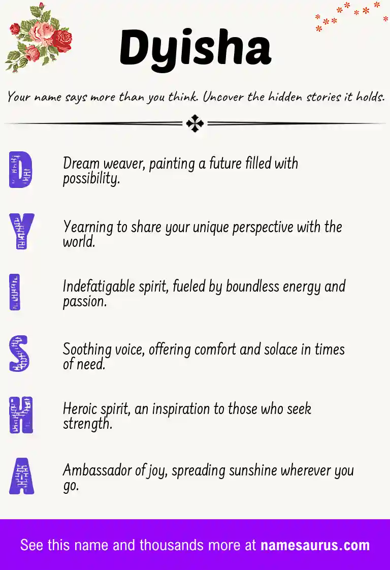 Acrostic poem about Dyisha.
