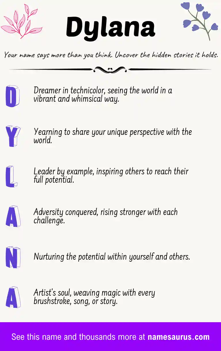 Acrostic poem about Dylana.