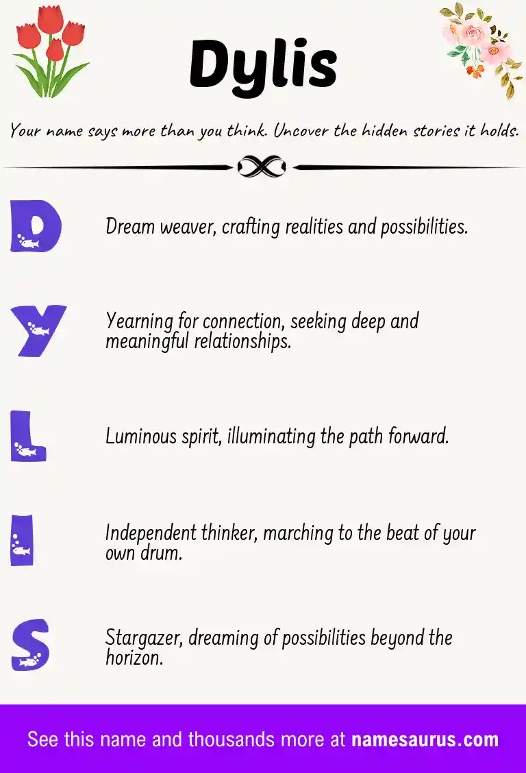 Acrostic poem about Dylis.