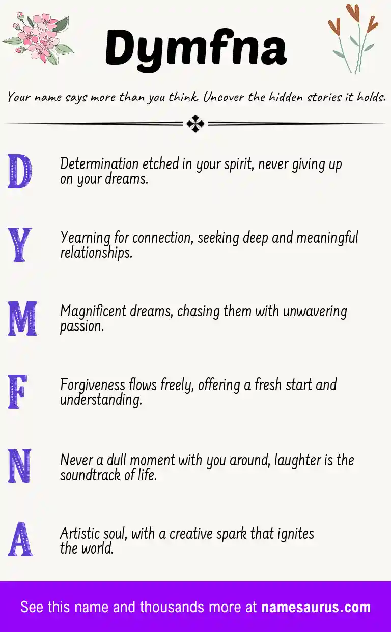 Acrostic poem about Dymfna.