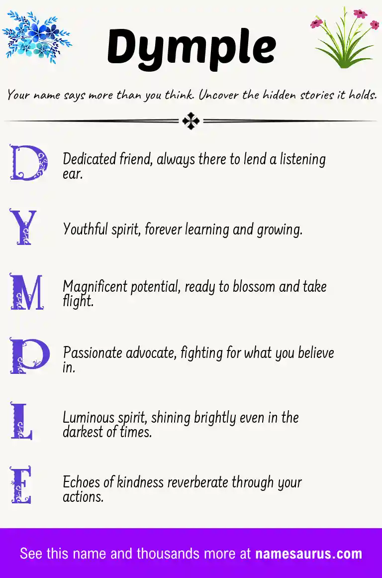 Acrostic poem about Dymple.