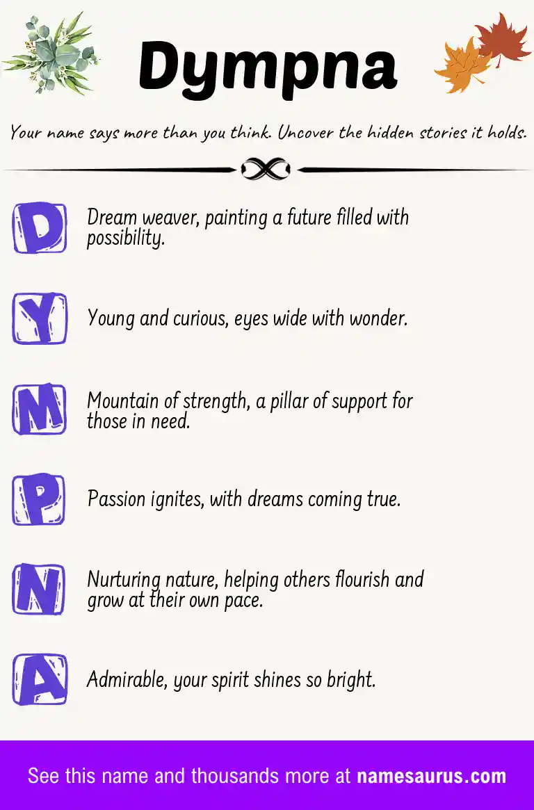 Acrostic poem about Dympna.