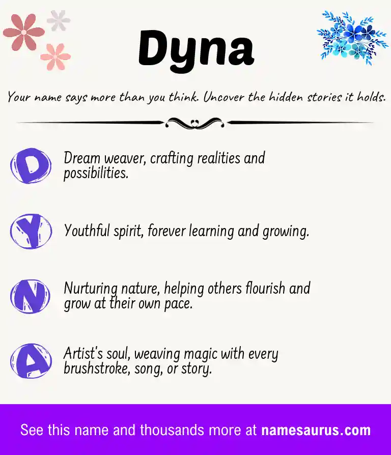 Acrostic poem about Dyna.