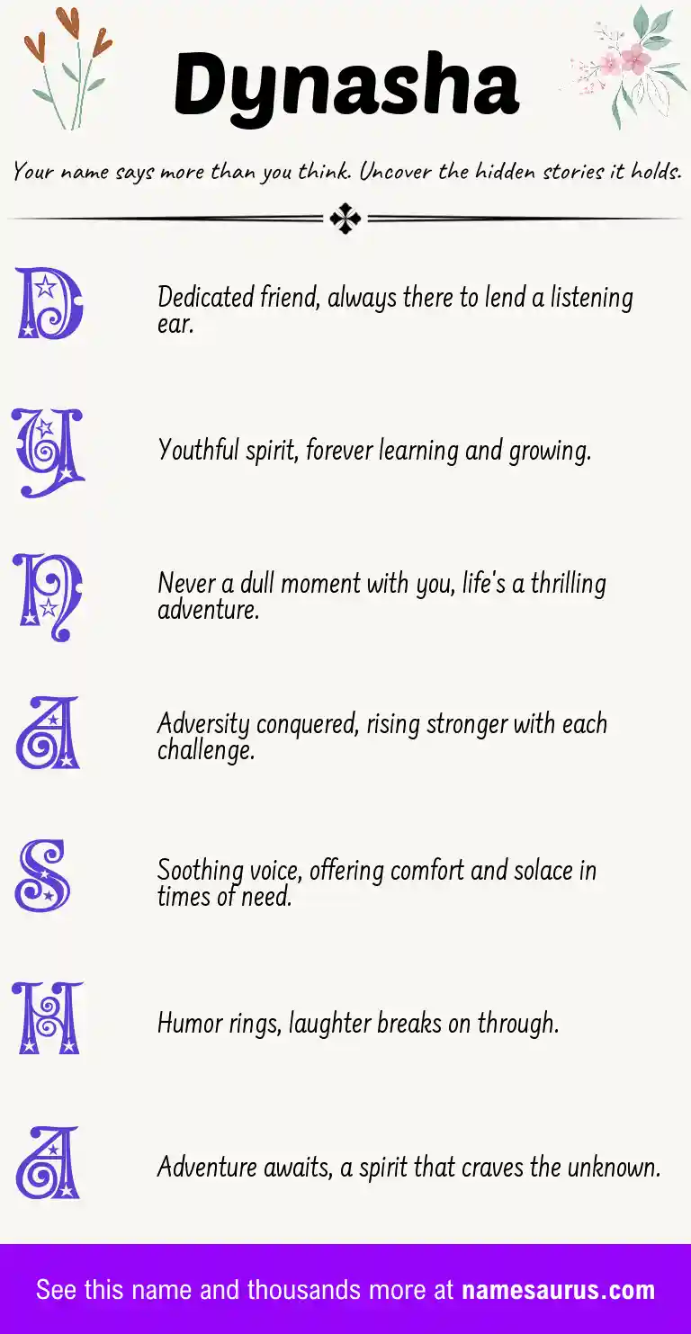 Acrostic poem about Dynasha.