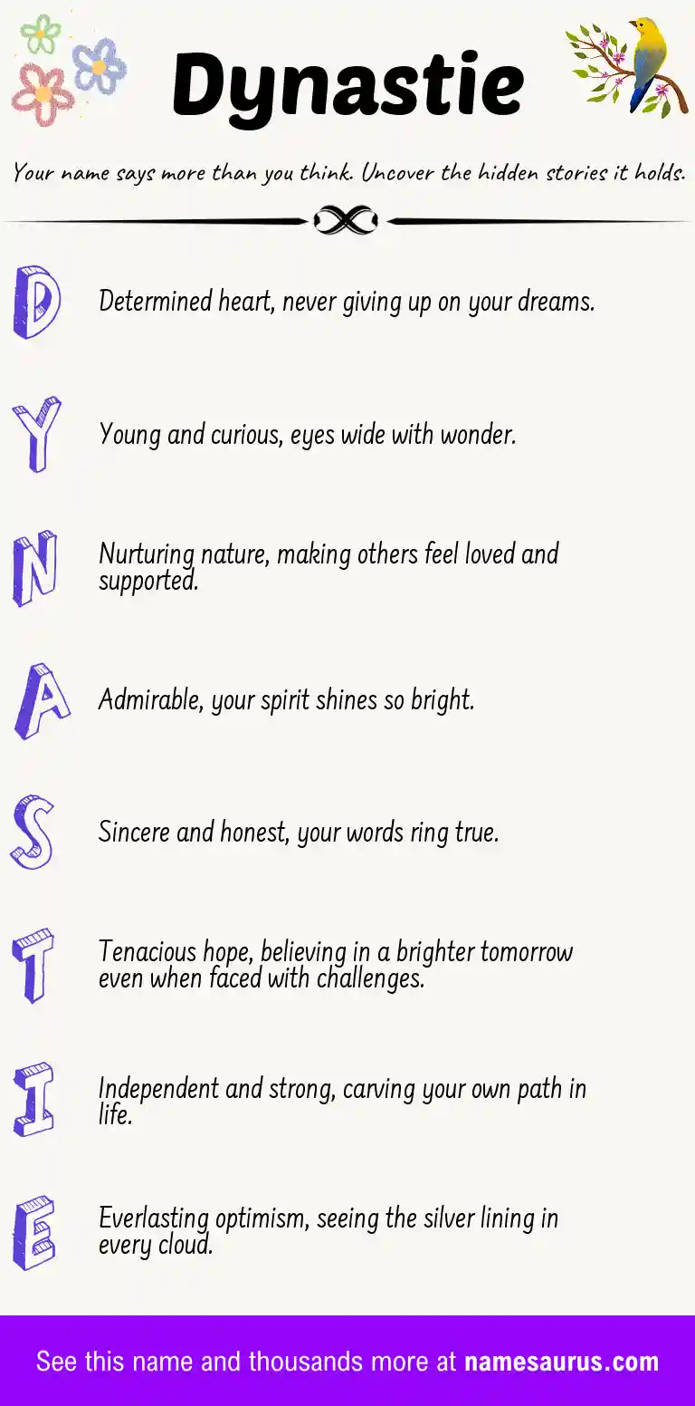 Acrostic poem about Dynastie.