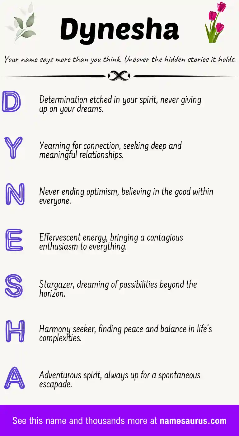 Acrostic poem about Dynesha.