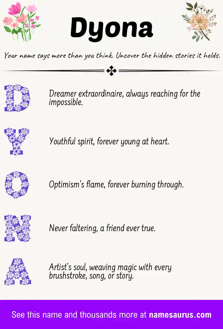 Acrostic poem about Dyona.