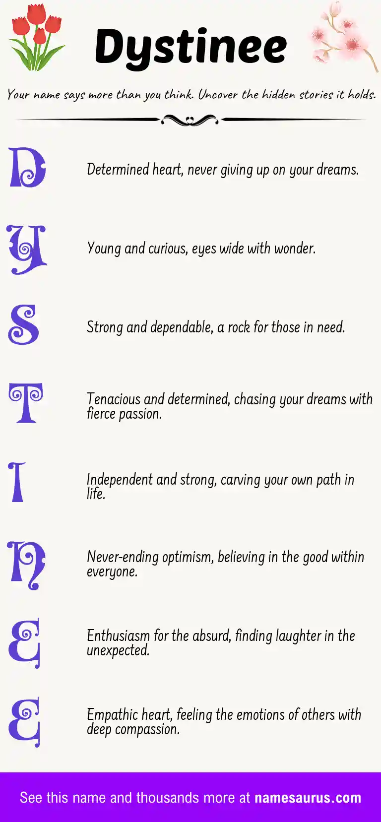 Acrostic poem about Dystinee.
