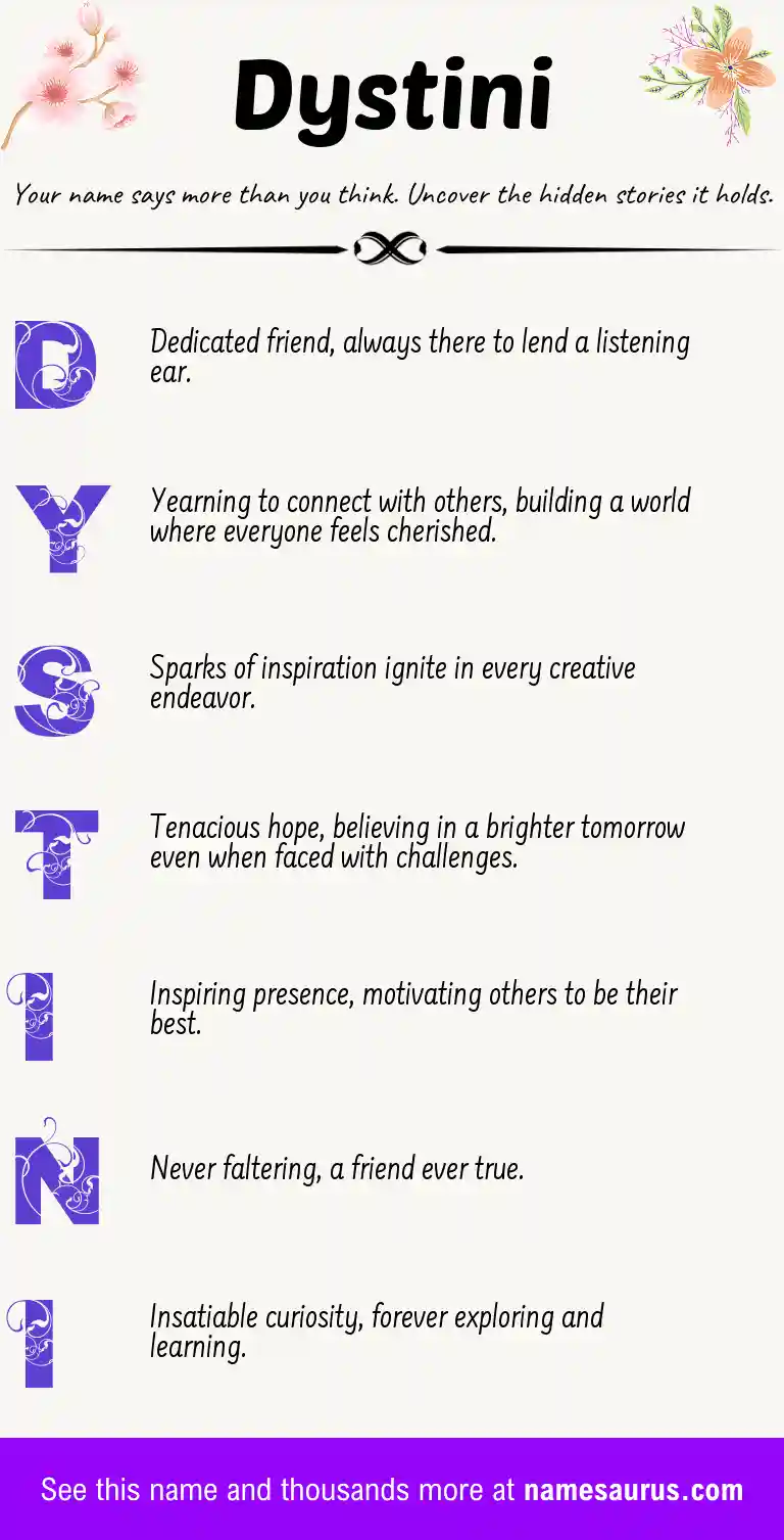 Acrostic poem about Dystini.