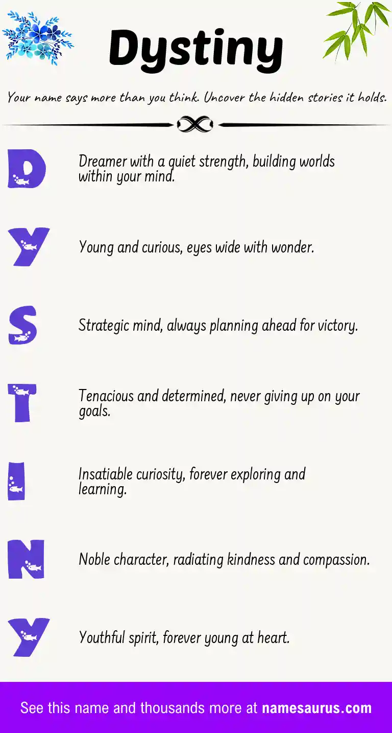 Acrostic poem about Dystiny.