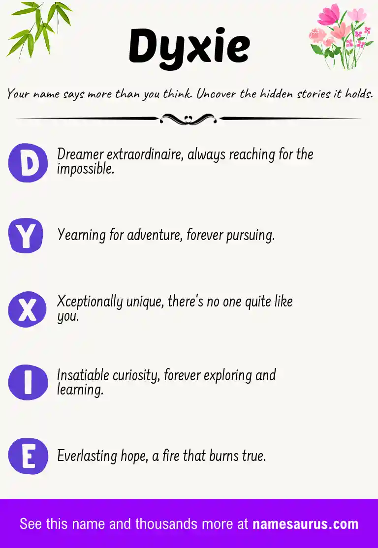 Acrostic poem about Dyxie.