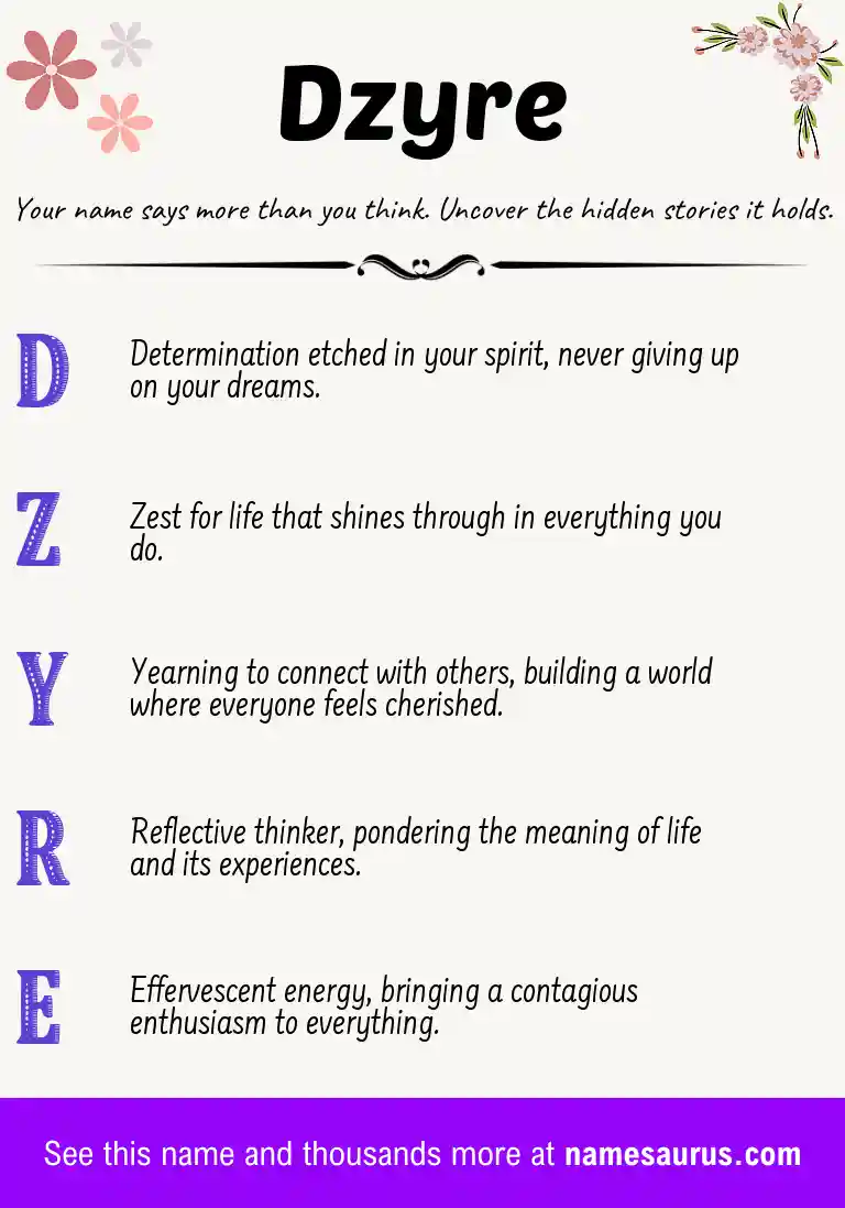 Acrostic poem about Dzyre.