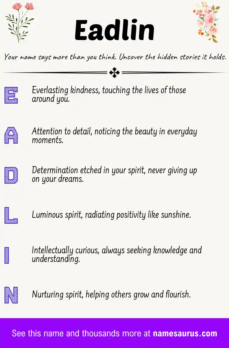 Acrostic poem about Eadlin.