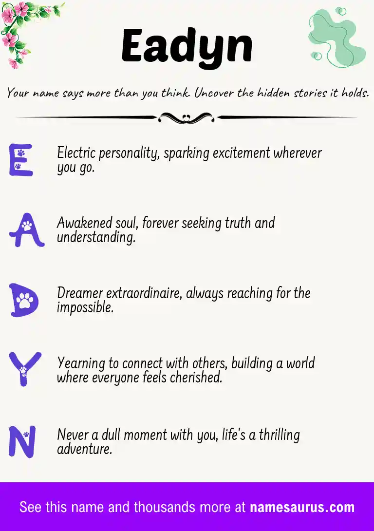 Acrostic poem about Eadyn.