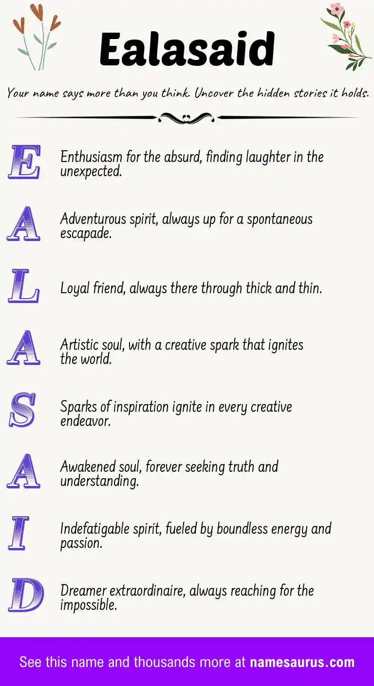 Acrostic poem about Ealasaid.