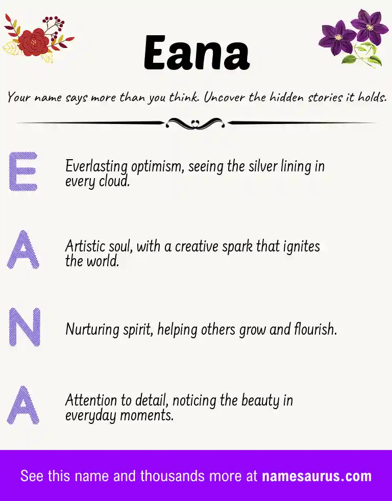 Acrostic poem about Eana.