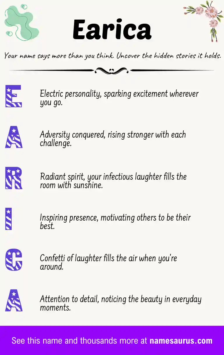 Acrostic poem about Earica.