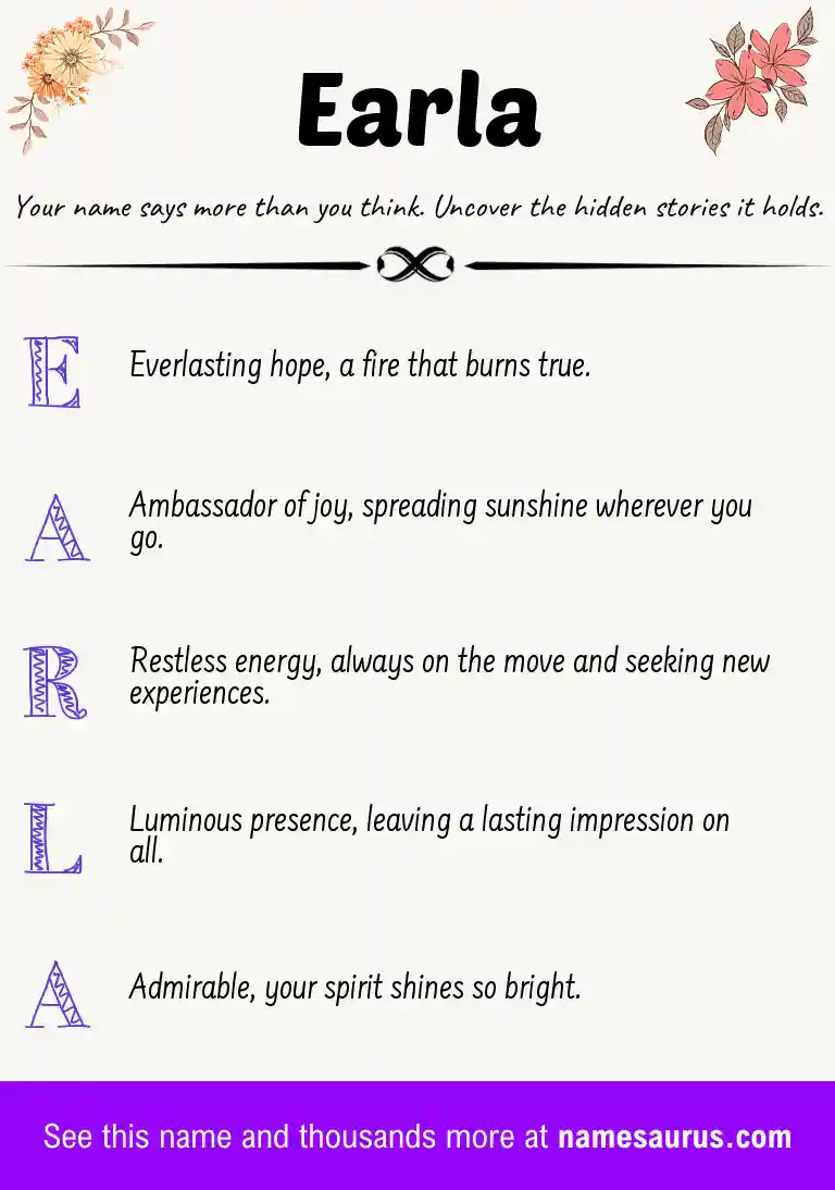 Acrostic poem about Earla.