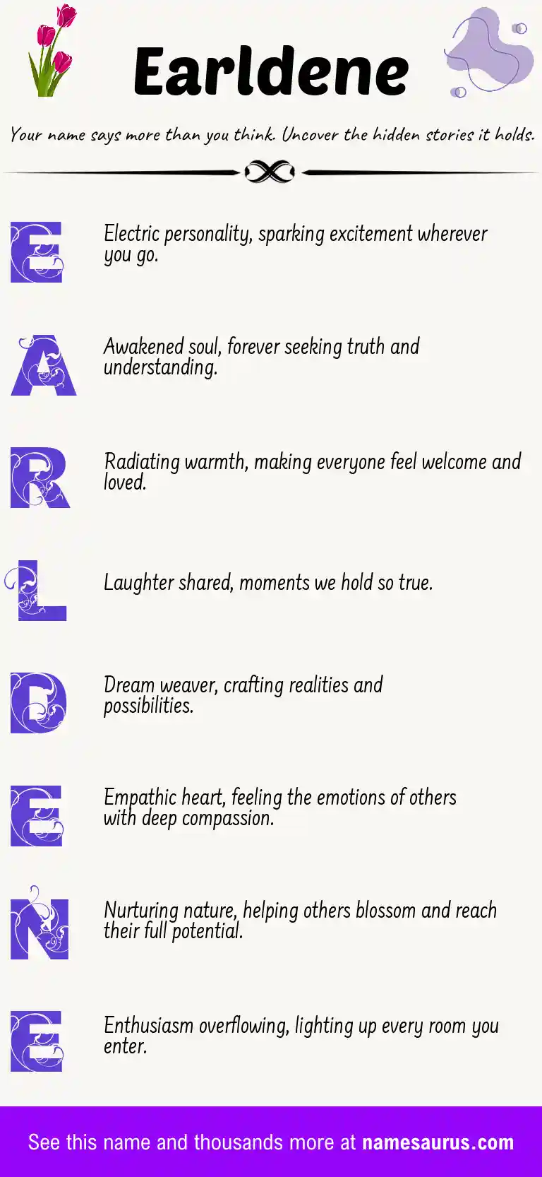 Acrostic poem about Earldene.