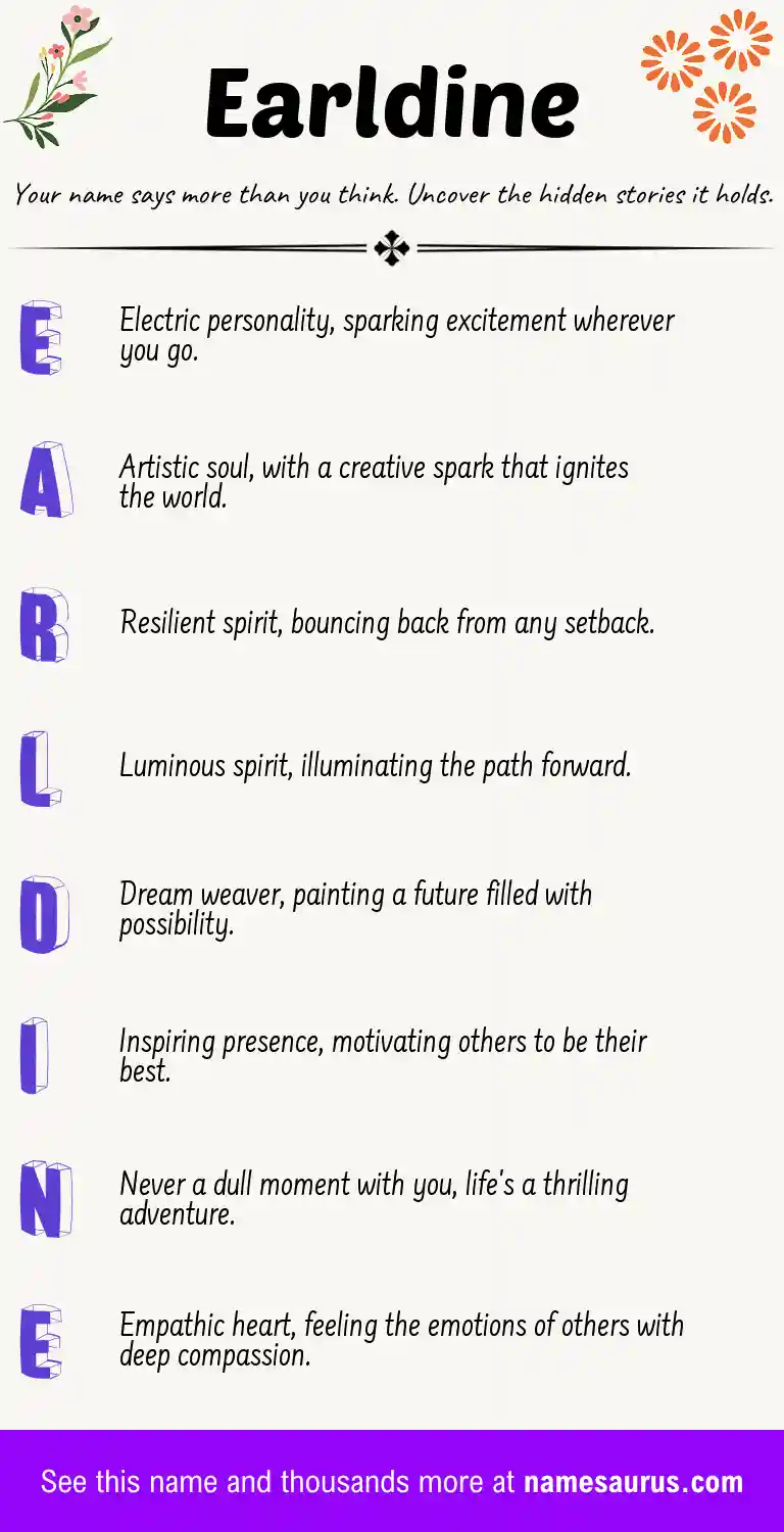 Acrostic poem about Earldine.