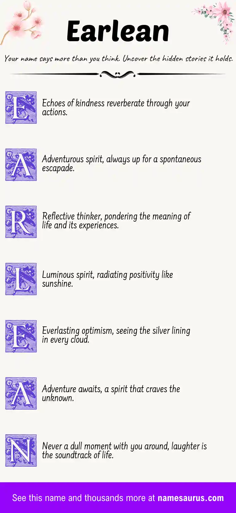Acrostic poem about Earlean.