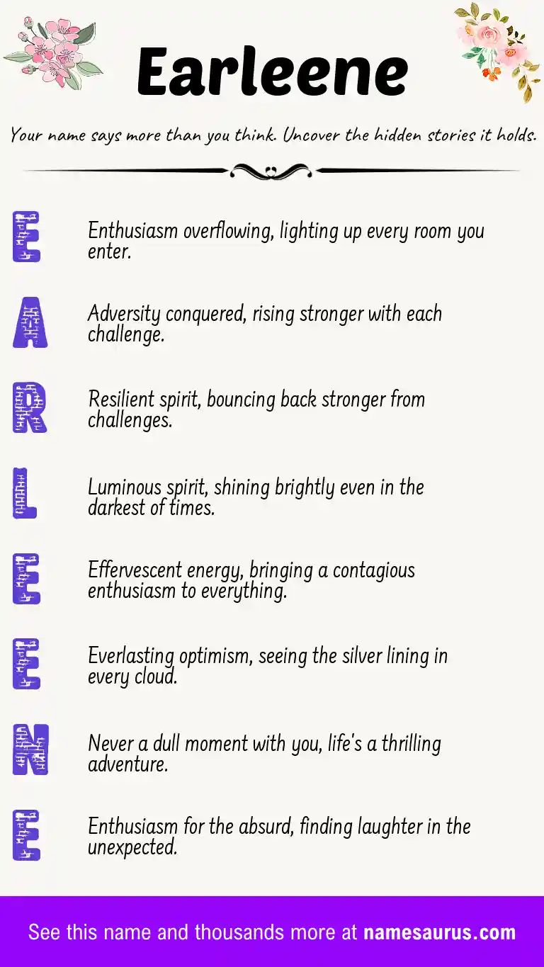 Acrostic poem about Earleene.