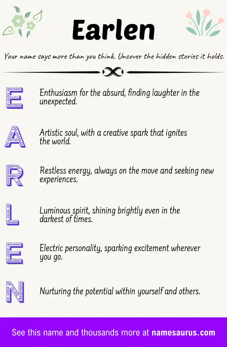 Acrostic poem about Earlen.