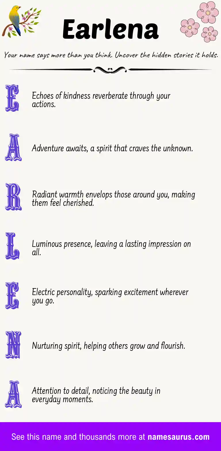 Acrostic poem about Earlena.
