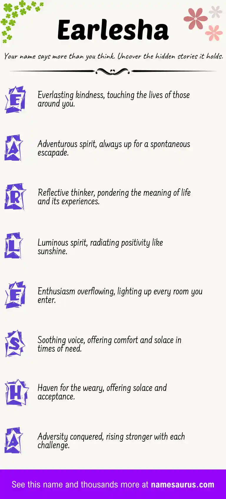 Acrostic poem about Earlesha.