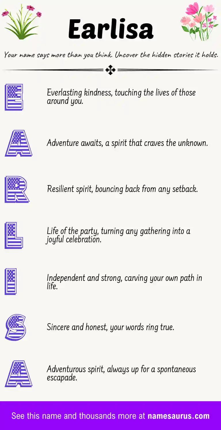 Acrostic poem about Earlisa.