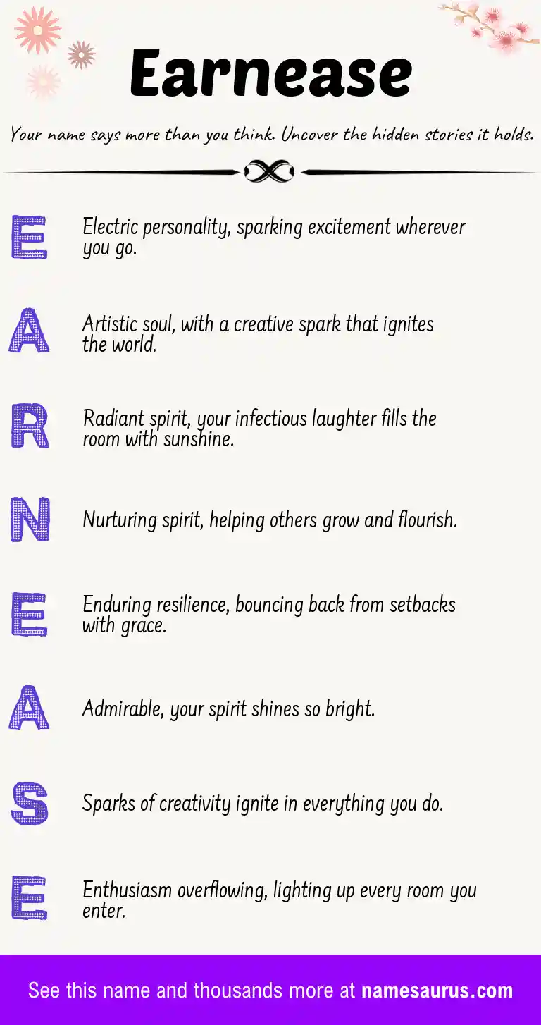 Acrostic poem about Earnease.
