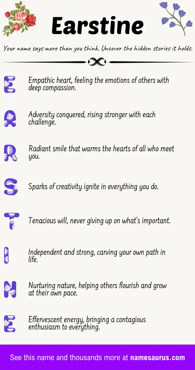 Acrostic poem about Earstine.
