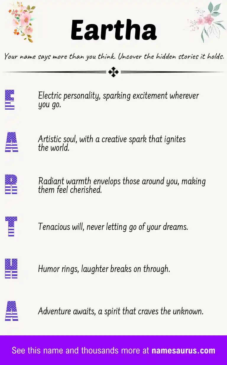 Acrostic poem about Eartha.