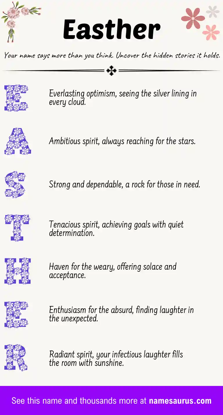 Acrostic poem about Easther.