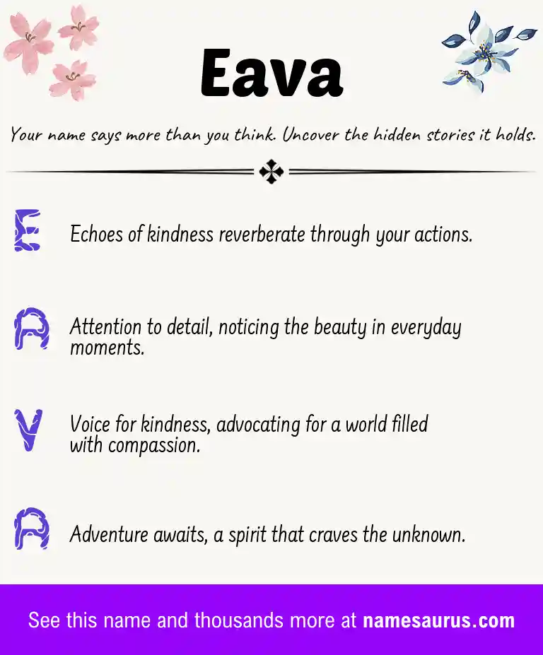Acrostic poem about Eava.