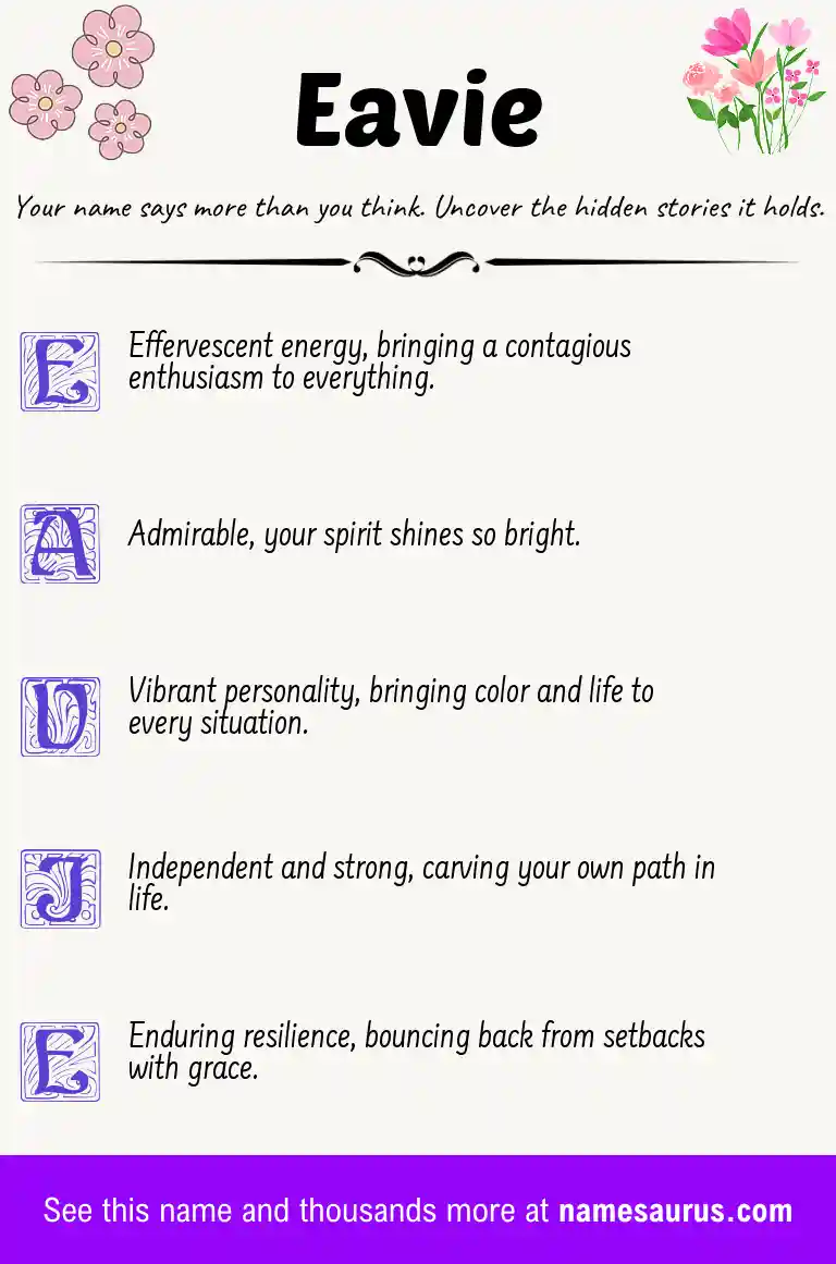 Acrostic poem about Eavie.