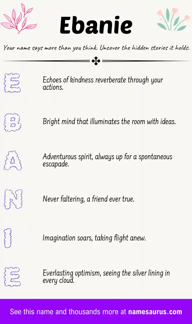 Acrostic poem about Ebanie.