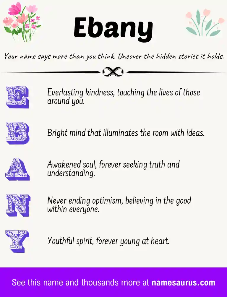 Acrostic poem about Ebany.